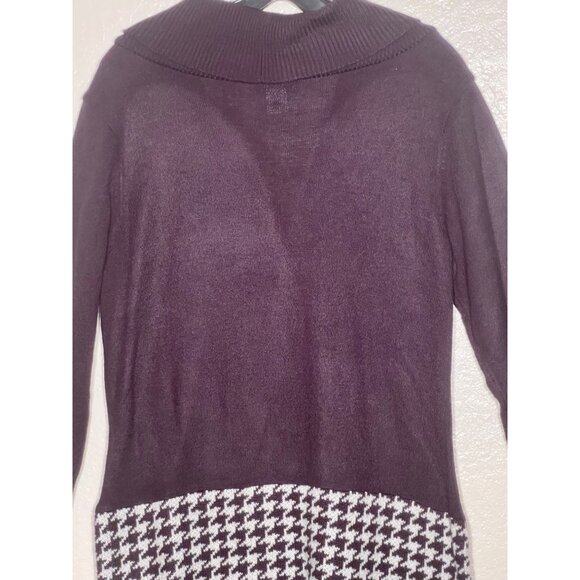 Venus Black & White Houndstooth Sweater Dress Large Long Sleeves & Shawl Neck - Picture 16 of 16